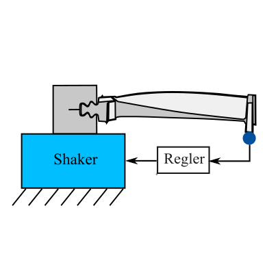 Schematischer Aufbau eines Schwingungsversuch